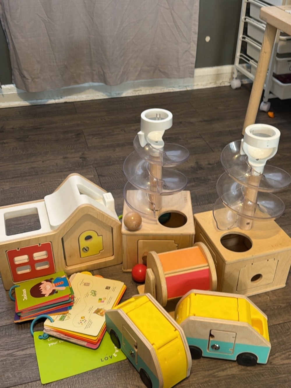 Wooden Activity Toys Set with Yellow & Natural Blocks - Brand Unbranded